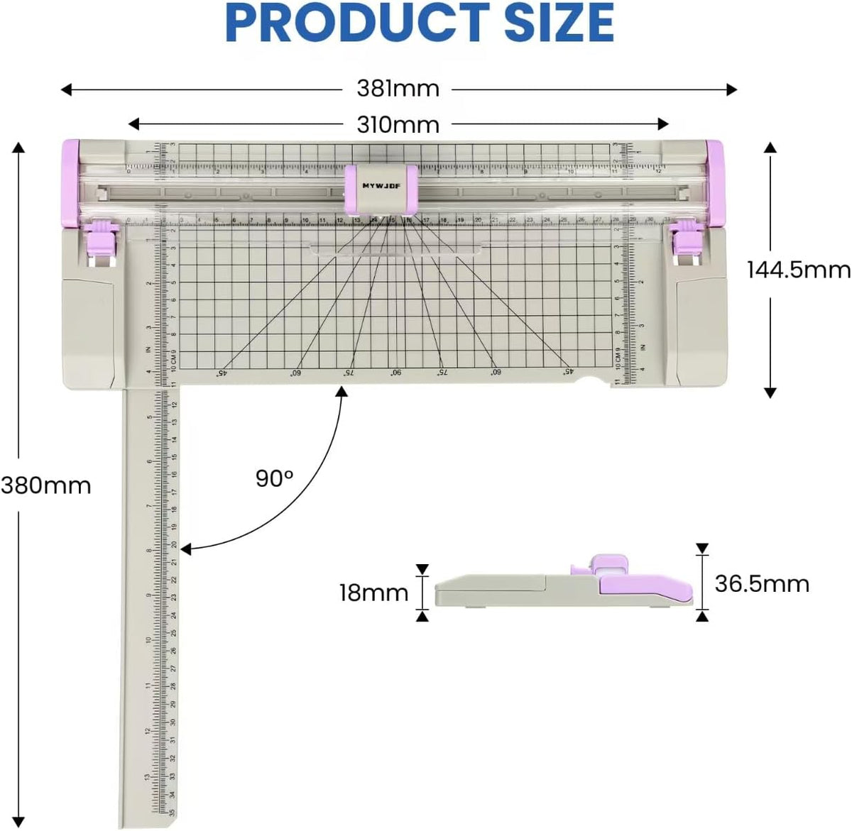 Paper Cutter Rotary Paper Trimmer, 12 Inch Paper Cutter for Cardstock, Scrapbooking, Crafts, 4 Functions with 5 Blades, Safety Guard, Side Ruler for Coupons, Photos, Labels, Grey (Grey)