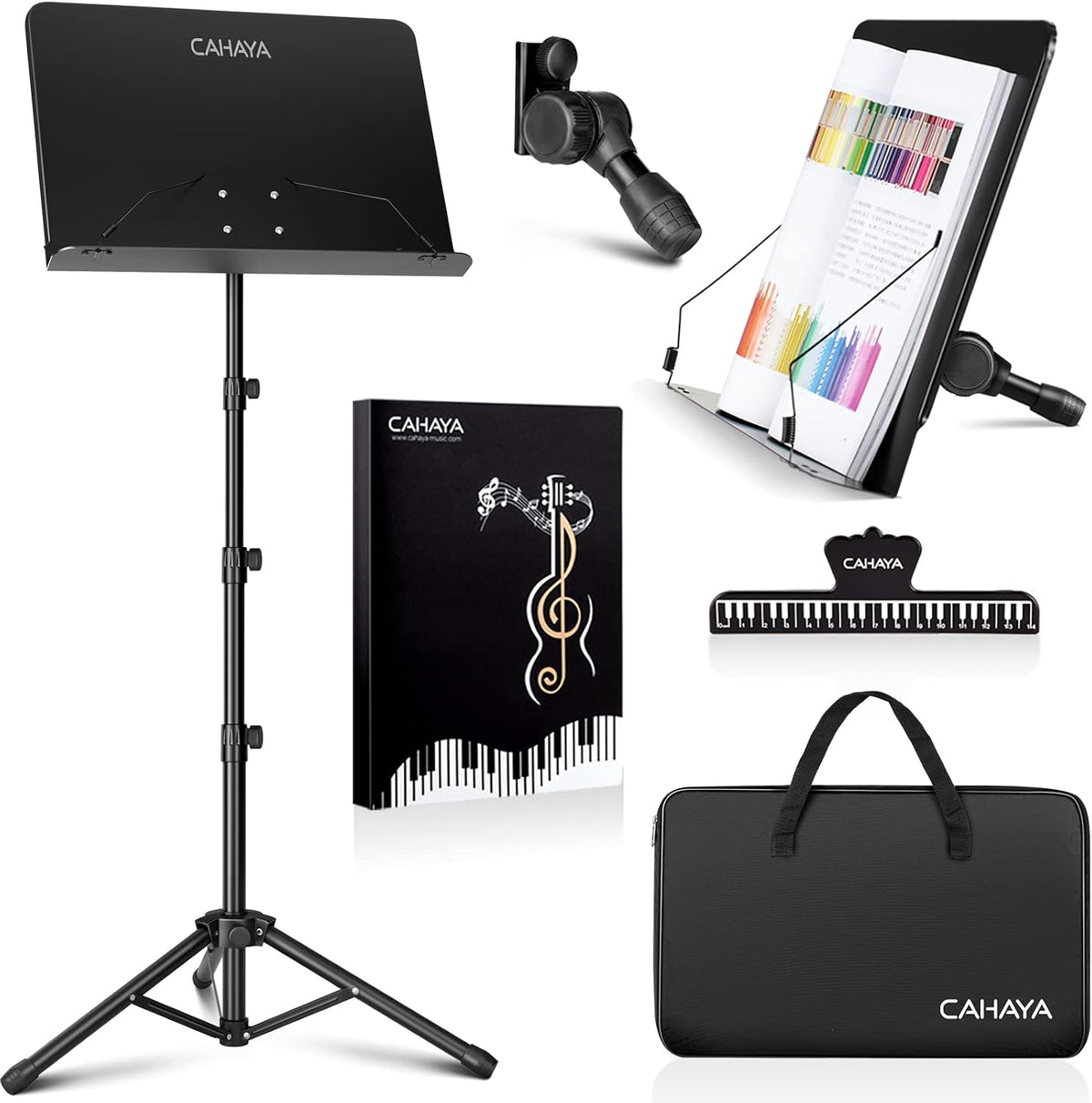 CAHAYA 5 in 1 Heightened Dual-use Sheet Music Stand Desktop Book Stand