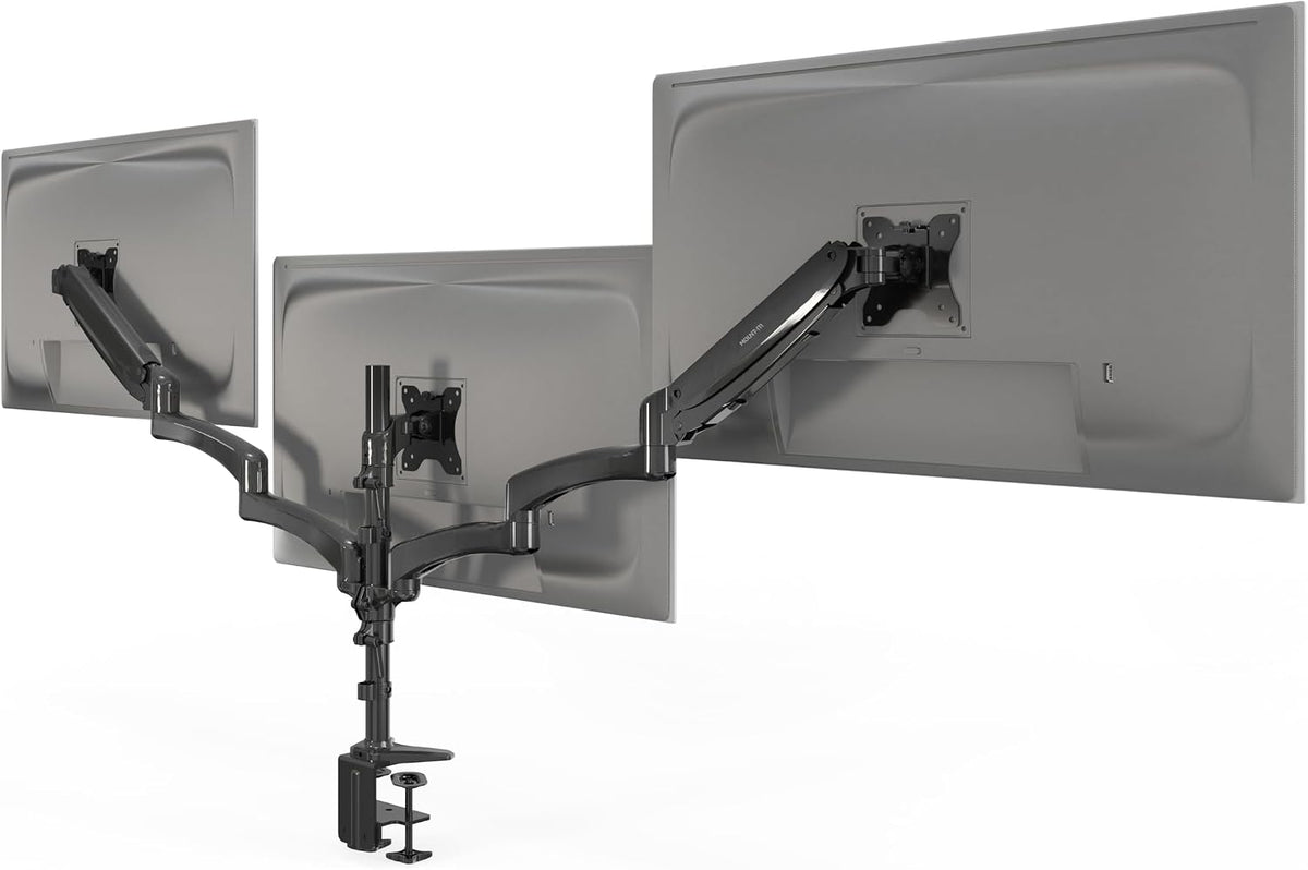 Mount-It! Triple Monitor Mount Desk Stand, 13-32", Black