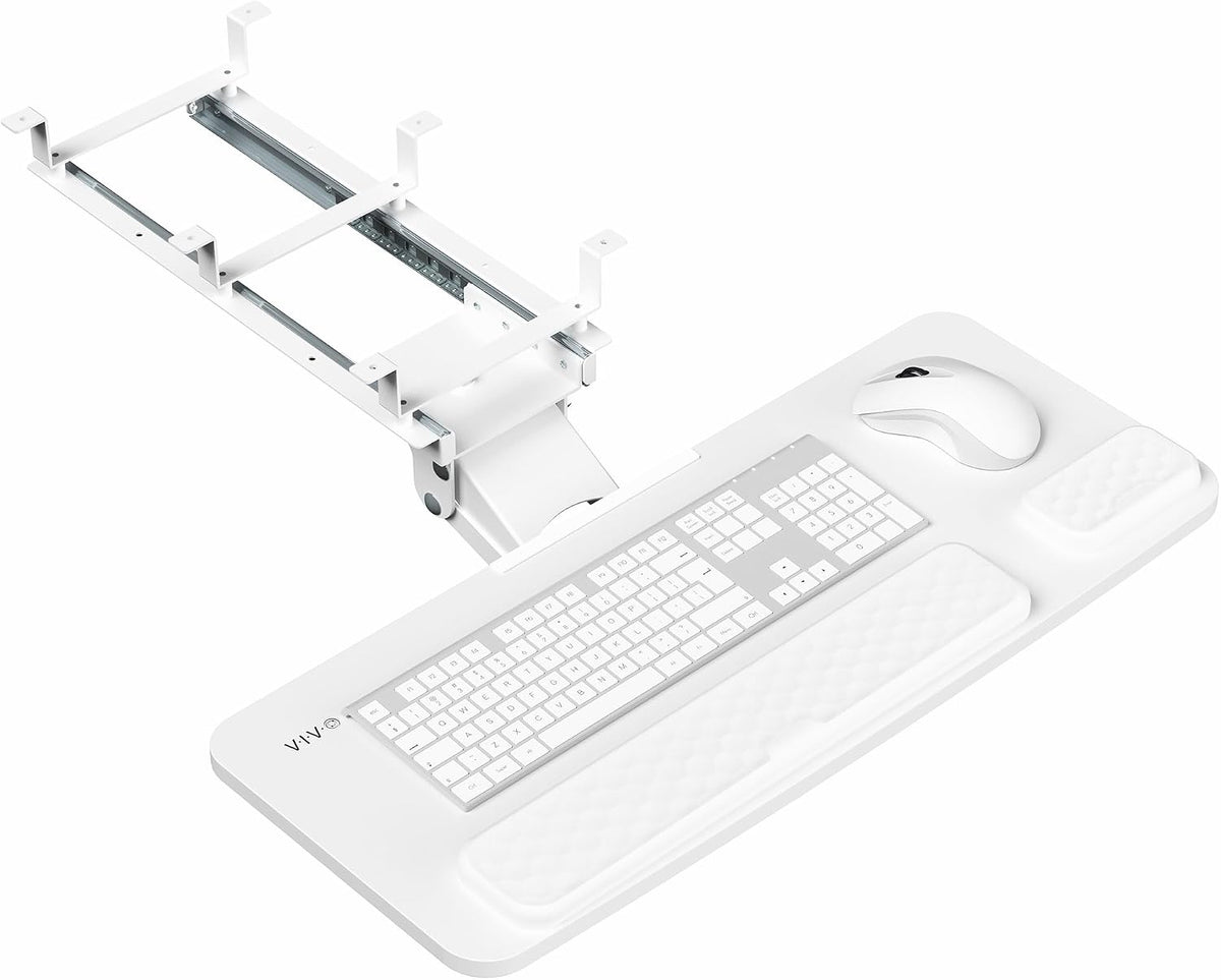 VIVO Premium White Under Desk 27 x 11 in Keyboard Tray, MOUNT-KB27P-W