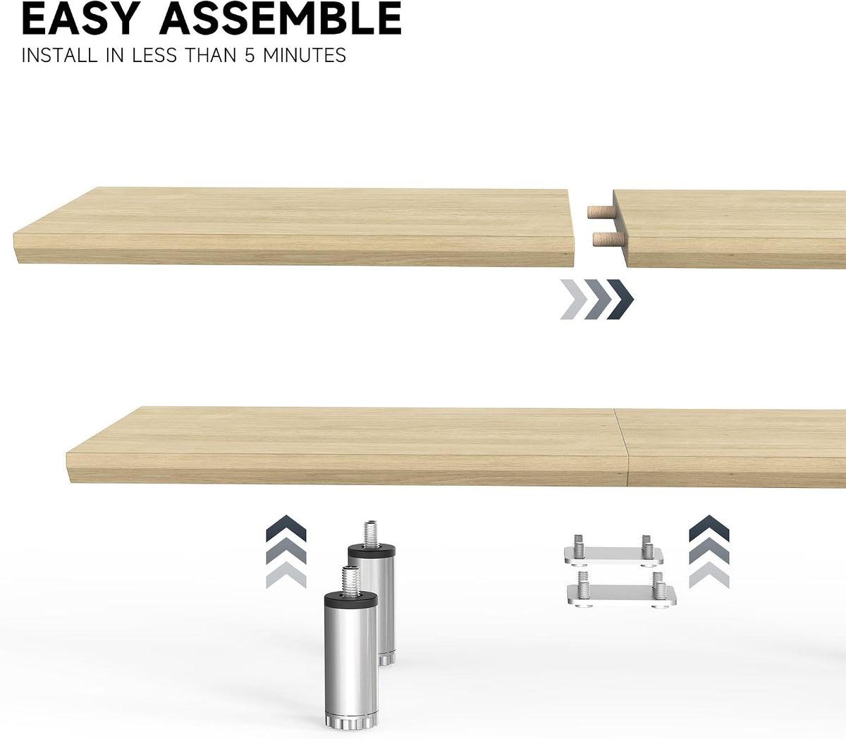 Fenge 39.4” Dual Monitor Stand with Height Adjustable Legs, Oak