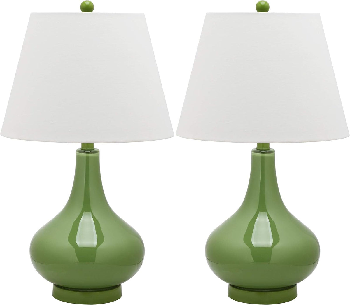 SAFAVIEH Amy Table Lamp Set of 2, 24" Modern Green LIT4087G