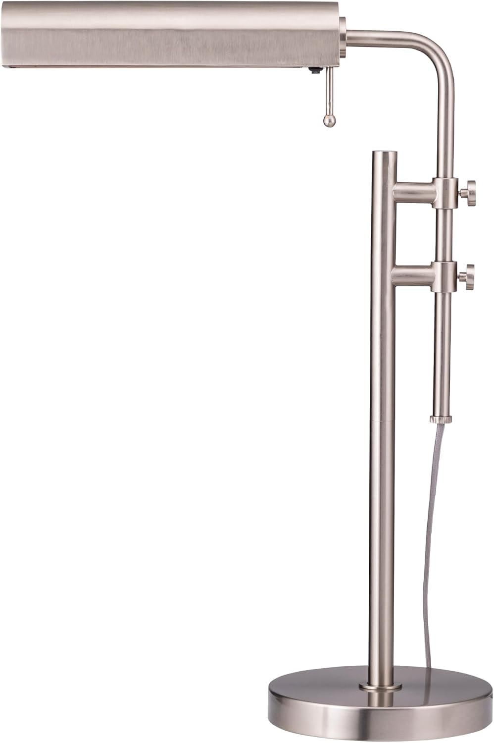 O'Bright Aurora LED Pharmacy Desk Lamp - Swing Arm, Industrial Design for Reading, Crafting, Work,10W LED, Adjustable Height 18.5-24.5 inches - Ideal for Living Room, Bedside, Office, Brushed Nickel