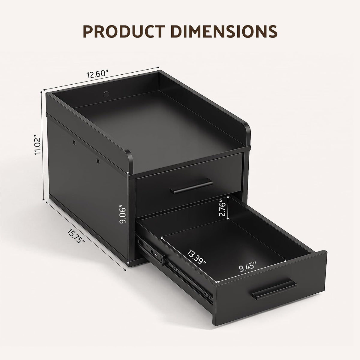 OUTFINE Clamp-On Under Desk Drawer, No-Drill Storage for Standing Desks