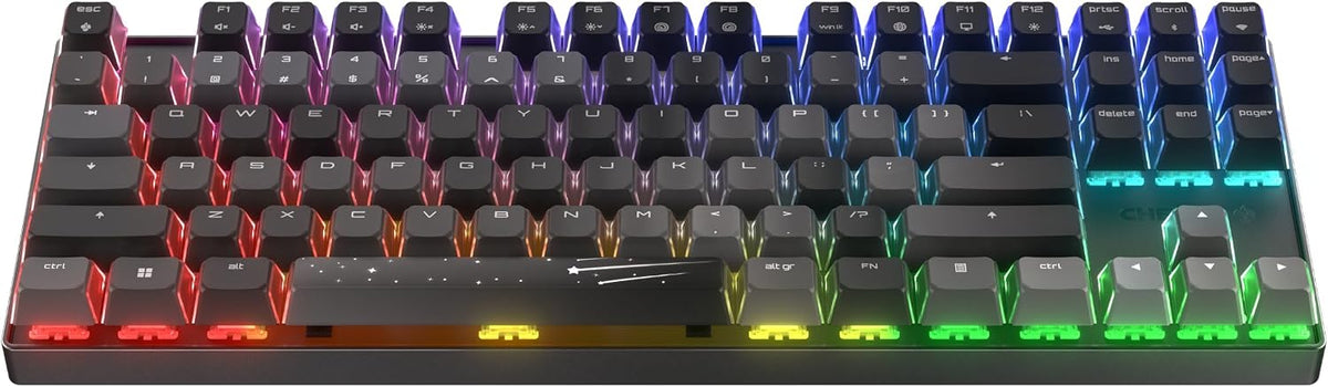 Xtrfy Cherry MX 8.2 TKL Wireless XAGA, Tenkeyless Mechanical Gaming Keyboard, Bluetooth, 2.4 GHz & Wired Mode, Double-Shot PBT Keycaps, MX2A Blue Switches, Black