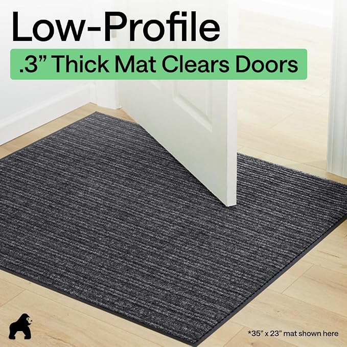 GORILLA GRIP Waterproof Traffic Guard Door Mat, Heavy Duty Entryway Mats