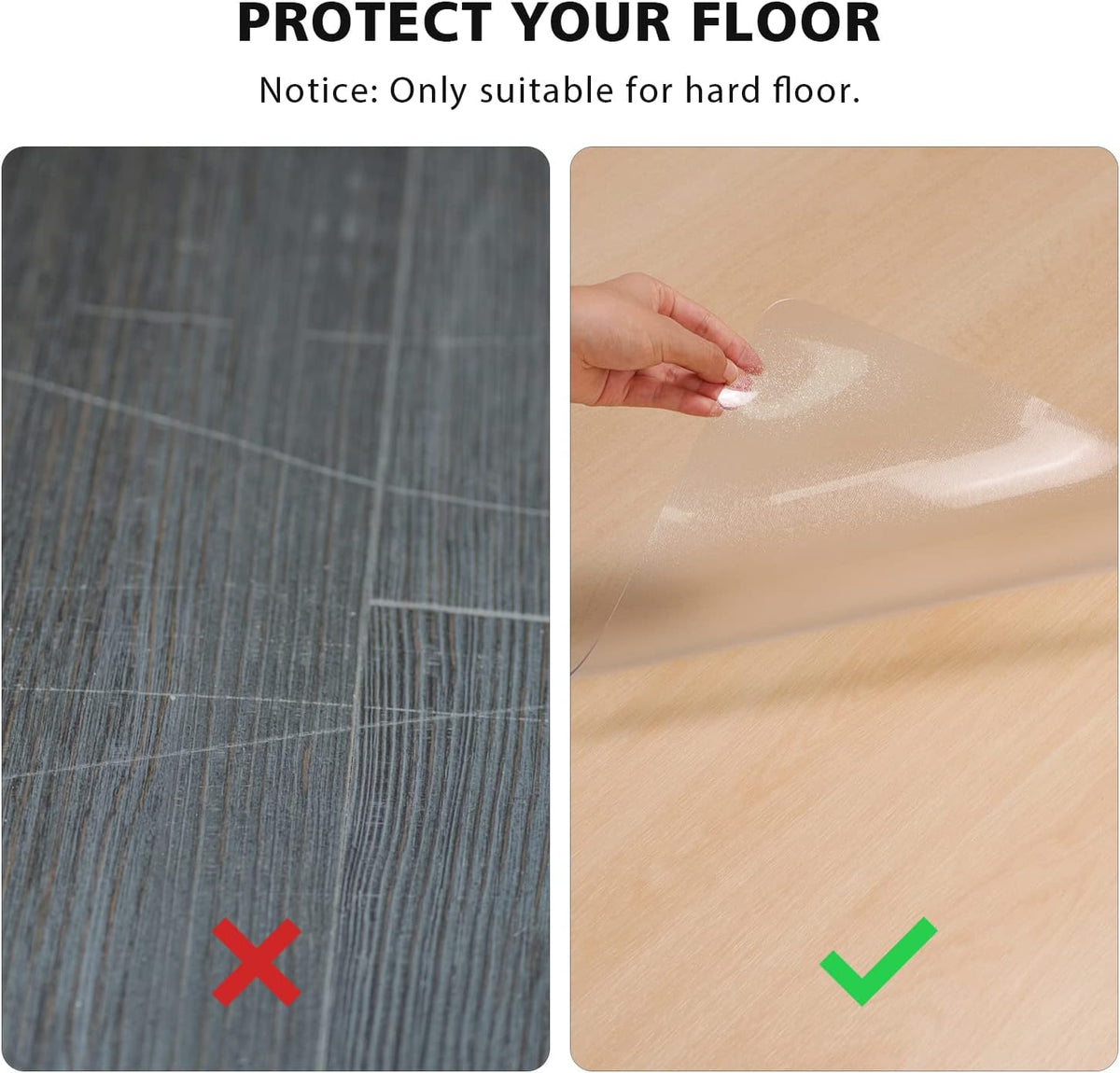 Floor Mats for Home, 8'×10' Clear Durable Non-Slip Area Rug for Dining Room