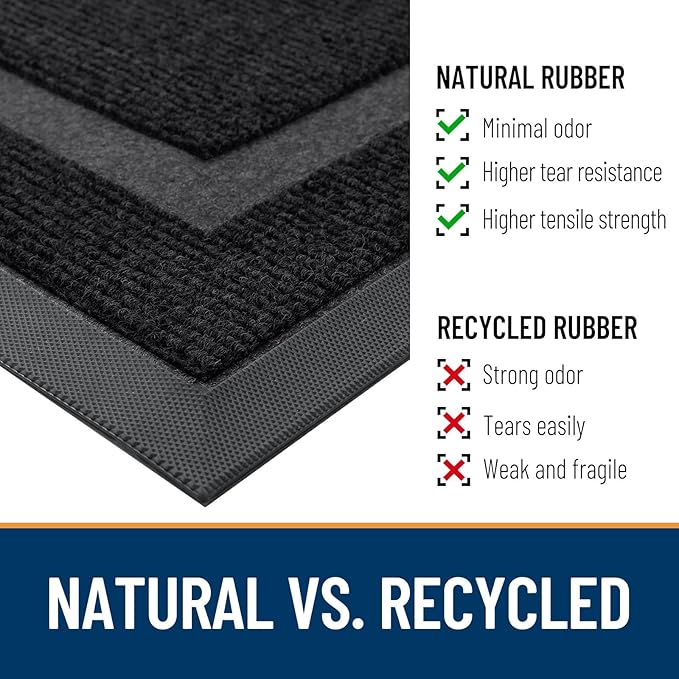 OLANLY Half Circle Door Mat Indoor Outdoor Entrance Welcome, Waterproof