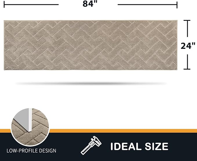 PURRUGS Dirt Trapping Door Mat 24" x 84", Non-Slip Machine Washable Entry Rug