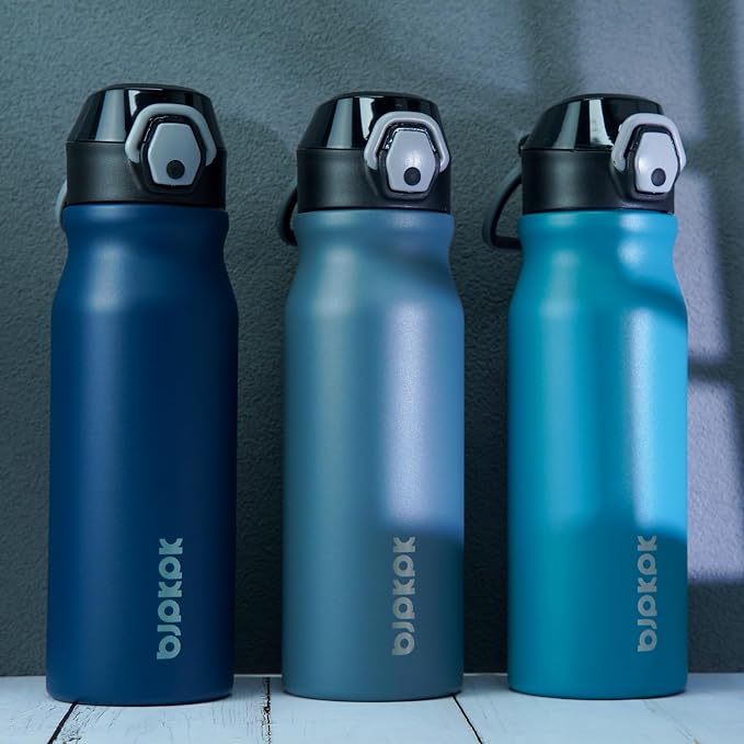 BJPKPK 25 oz Insulated Water Bottle, Stainless Steel Flask | Leak Proof Locking