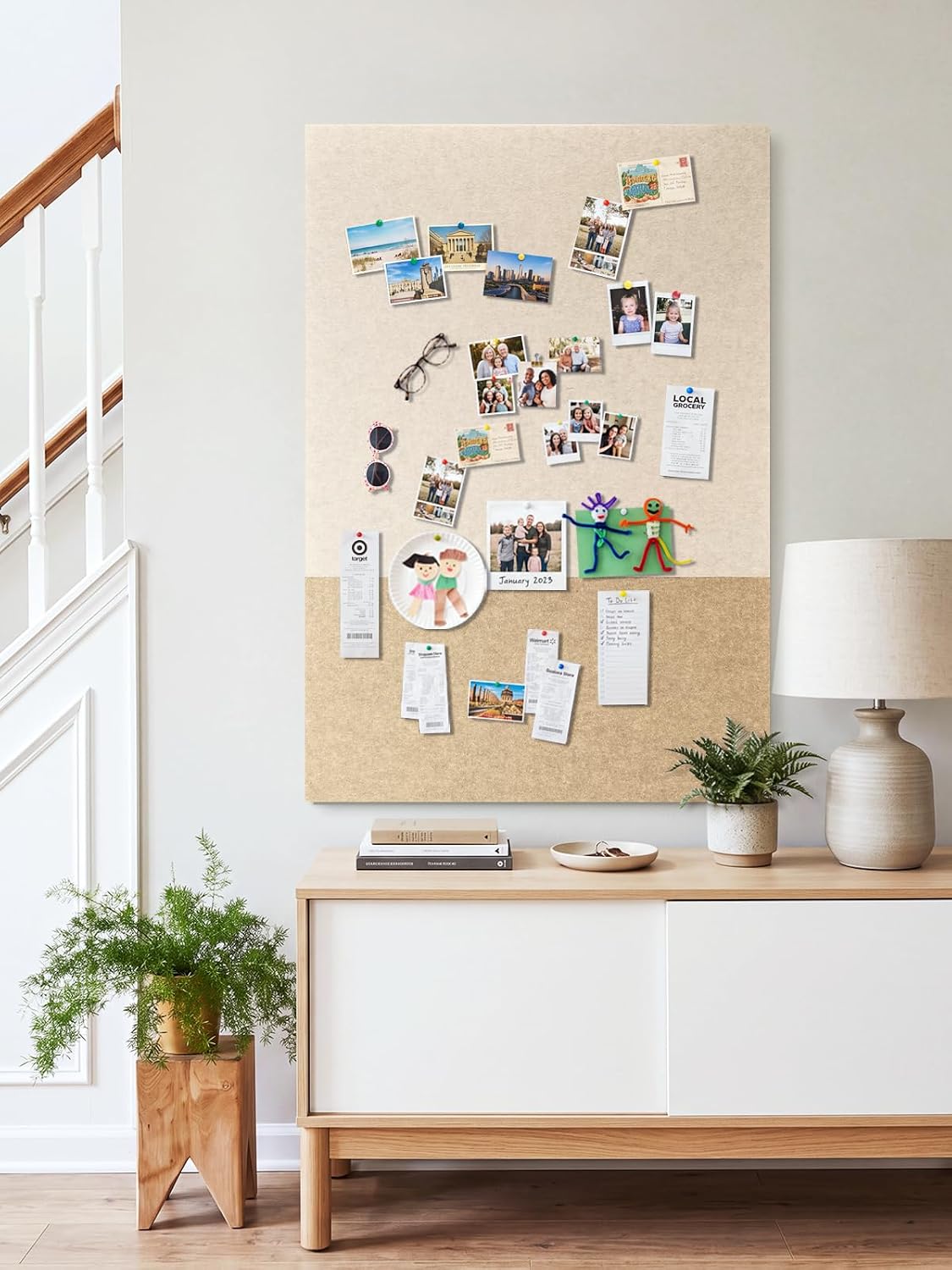 Two-Tone Felt Bulletin Board, 23.6 x 35.4 Decorative Pin Board