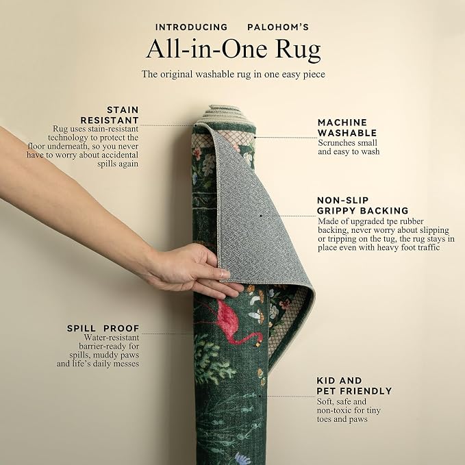 Machine Washable Rugs for Living Room: 5x7 Area Rugs for Bedroom Vintage Rugs