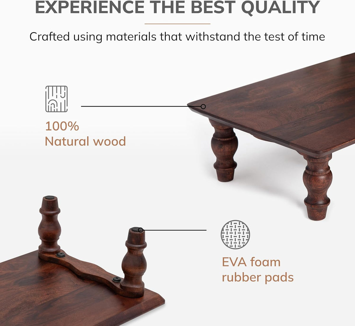 Anji Mountain Monitor Stand for Desk - Desktop Organizer & Laptop Riser, Ergonomic Monitor Riser, Space-Saving, Durable, Easy Assembly & Ideal for Home & Office,Walnut, 24-Inch, Classic