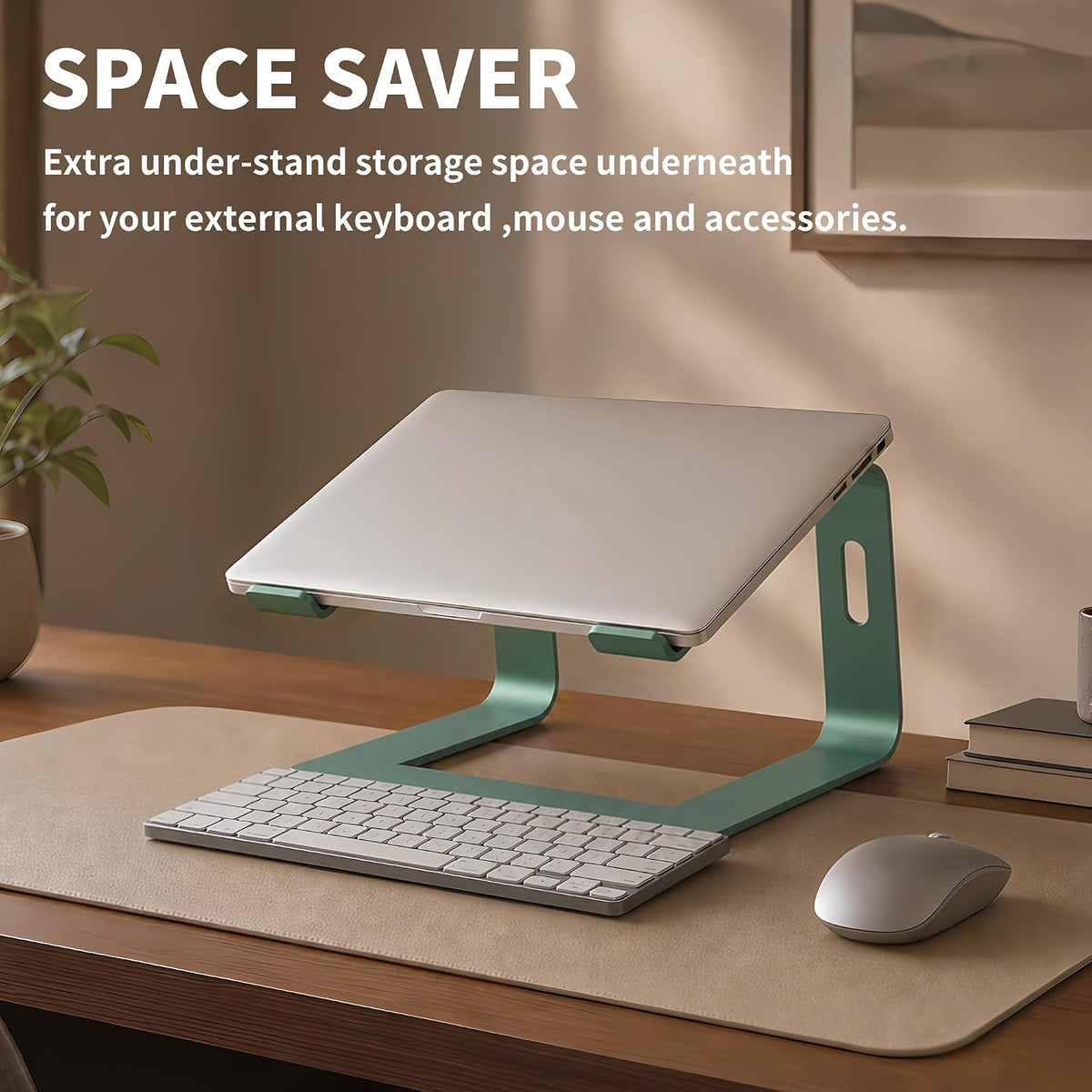 Orionstar Ergonomic Laptop Stand, Aluminum Riser, 10-15.6",Green