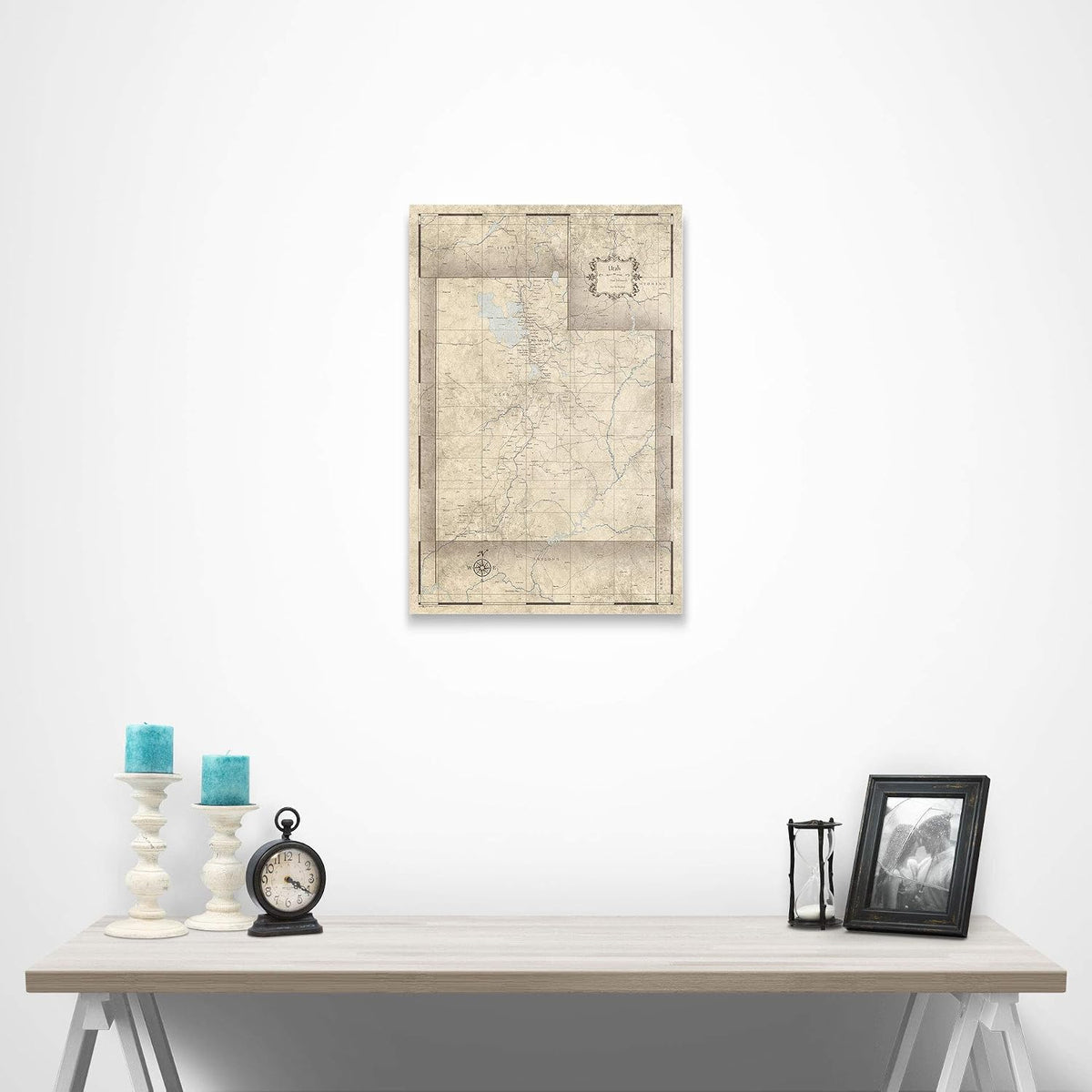 Conquest Maps Push Pin Utah Map Board - With Push Pins to Mark Utah Travels - Handmade in Ohio, USA - Design: Rustic Vintage