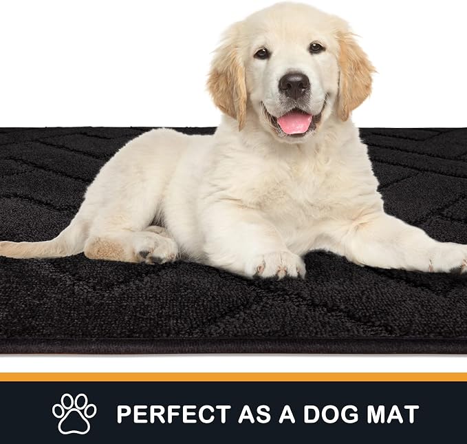 PURRUGS Dirt Trapping Door Mat 34" x 59", Non-Slip Machine Washable Entry Rug