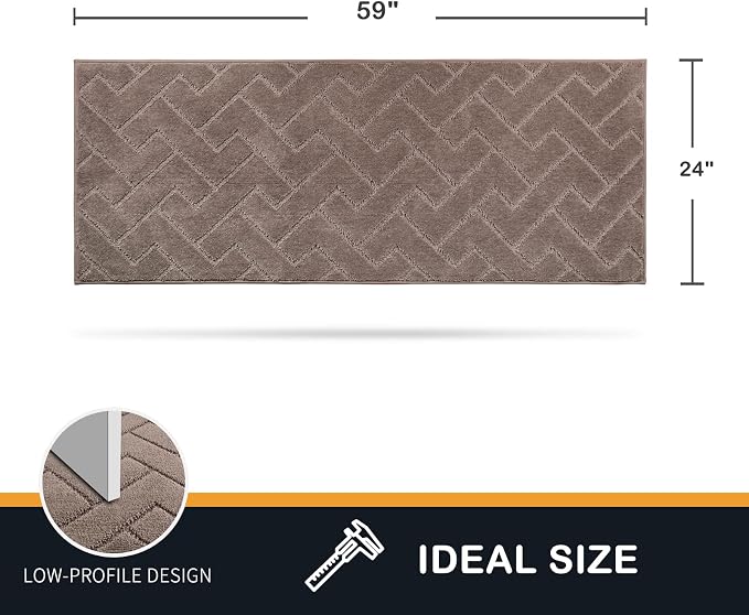 PURRUGS Dirt Trapping Door Mat 24" x 59", Non-Slip Machine Washable Entry Rug