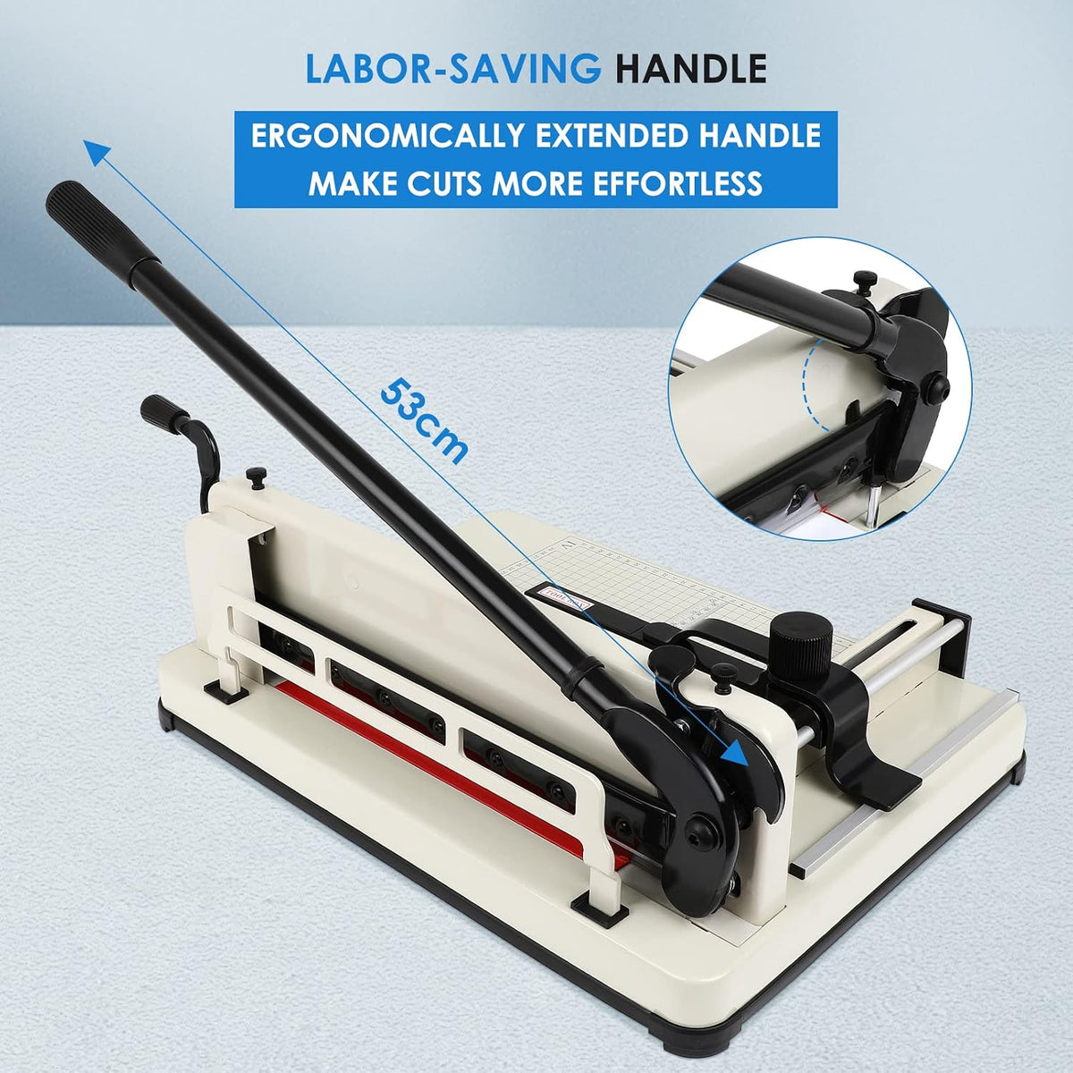 Heavy Duty Paper Cutter, 12" Guillotine Paper Cutter, Cortadora de Papel 400 Sheets Paper Trimmer with Double Safety Protection&Durable HSS Blade for Cutting Paper, Leather, PVC,Non-Woven Fabrics
