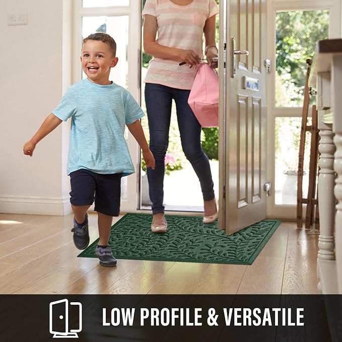 HIYARD Front Door Mat, Absorbent Dirt Trapping Welcome Door Mat Indoor Outdoor
