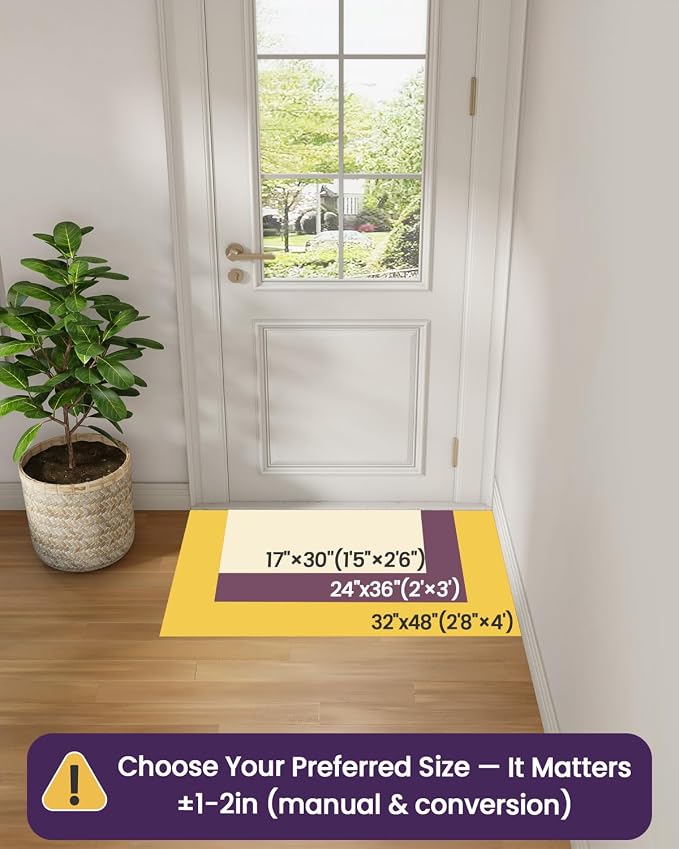 DEXI Ultra Thin Door Mat Indoor Entrance 32x48, Non Slip Rubber Backed Entryway