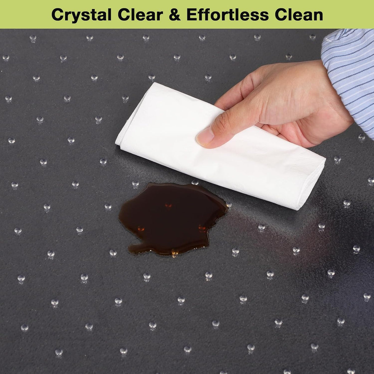 【Shipped Flat】 2 Packs 45" x 53" Clear HeavyDuty Office Chair Mat for Thick Carpet, Plastic Under Desk Carpet Protector Mat for Rolling Desk Chairs,Suitable for Home and Office, Vinyl Floor Protector