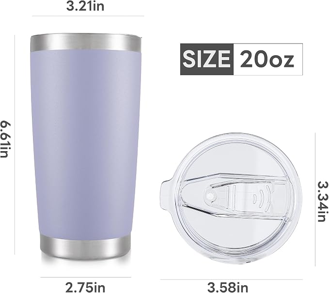 20 oz Tumbler with Lid Stainless Steel Insulated Tumblers Cups Travel Mug |