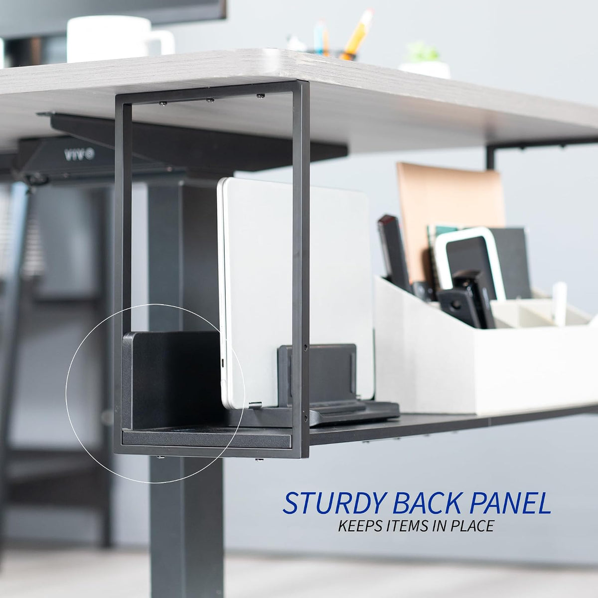 VIVO Black Under Desk 30 x 7 in Storage Shelf, DESK-SHELF30-UB