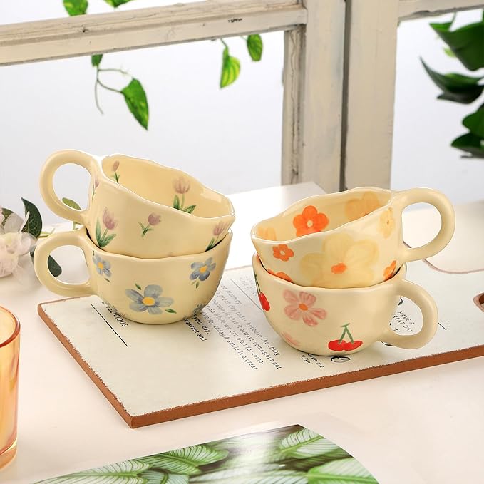 VanEnjoy Ceramic Cup, Cute Coffee Mug, Strawberry Mug, Aesthetic Coffee Mug
