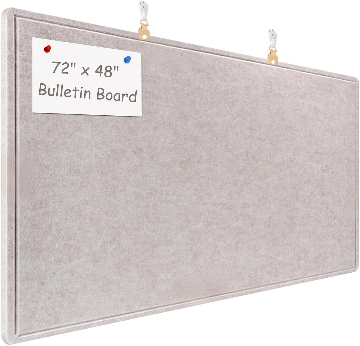 Large Bulletin Board - 72 x 48 Inches, Large Felt Board Decorative Pin Board for Wall, Foldable Photo Board, Lightweight Durable Pin Board for Home, Office, School, Classroom, Kitchen (Light Camel)