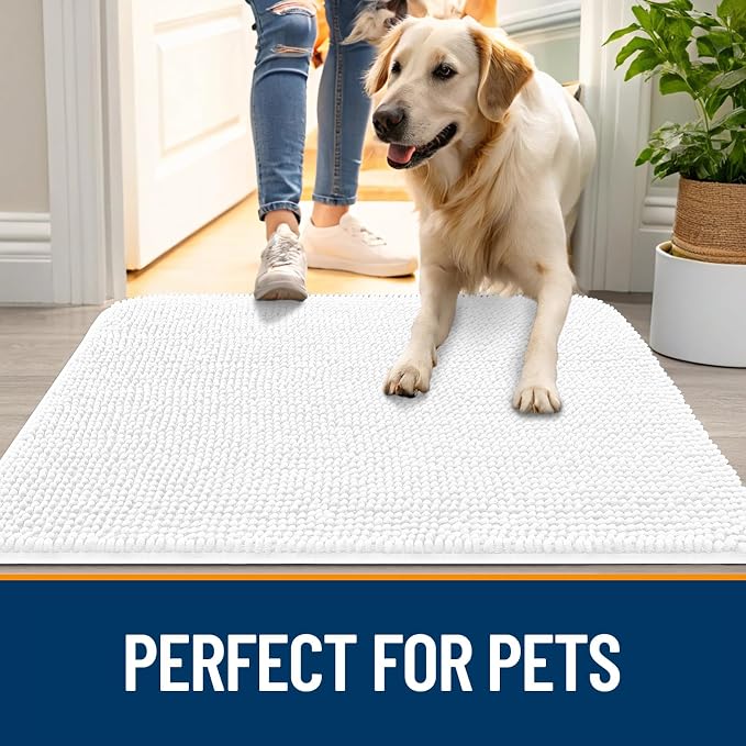 OLANLY Dog Door Mat for Muddy Paws 36x24, Absorbs Moisture and Dirt, Absorbent