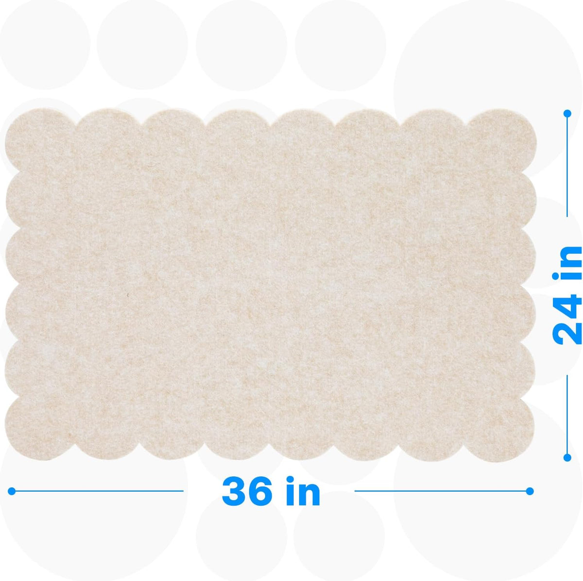 OWLKELA Felt Bulletin Board, 24 x 36 Inch, Scalloped