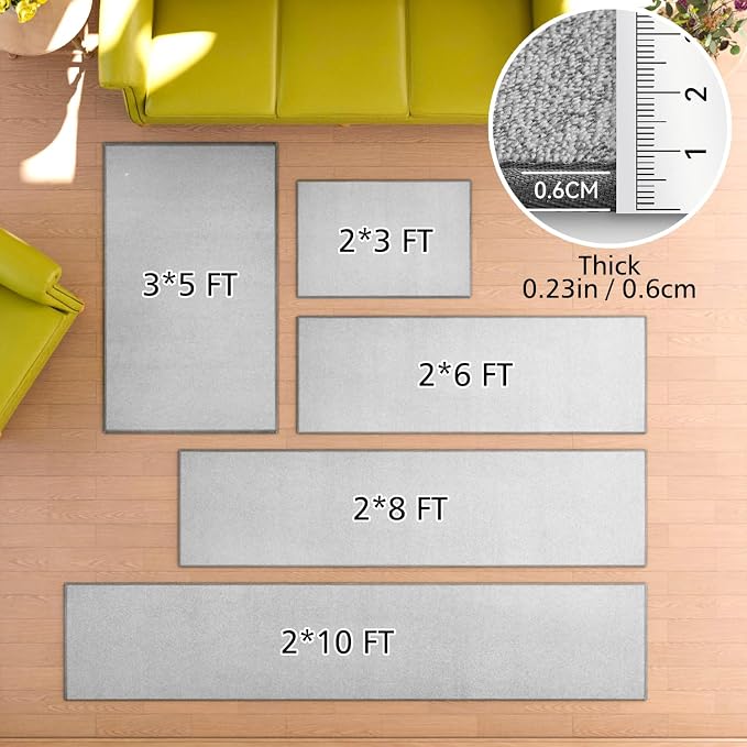 AREDO Runner Rug with Non Slip Rubber Backing, Washable Soft Floor Carpet