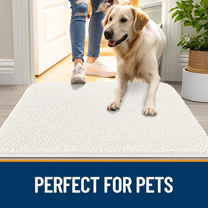 OLANLY Dog Door Mat for Muddy Paws 40x32, Absorbs Moisture and Dirt, Absorbent