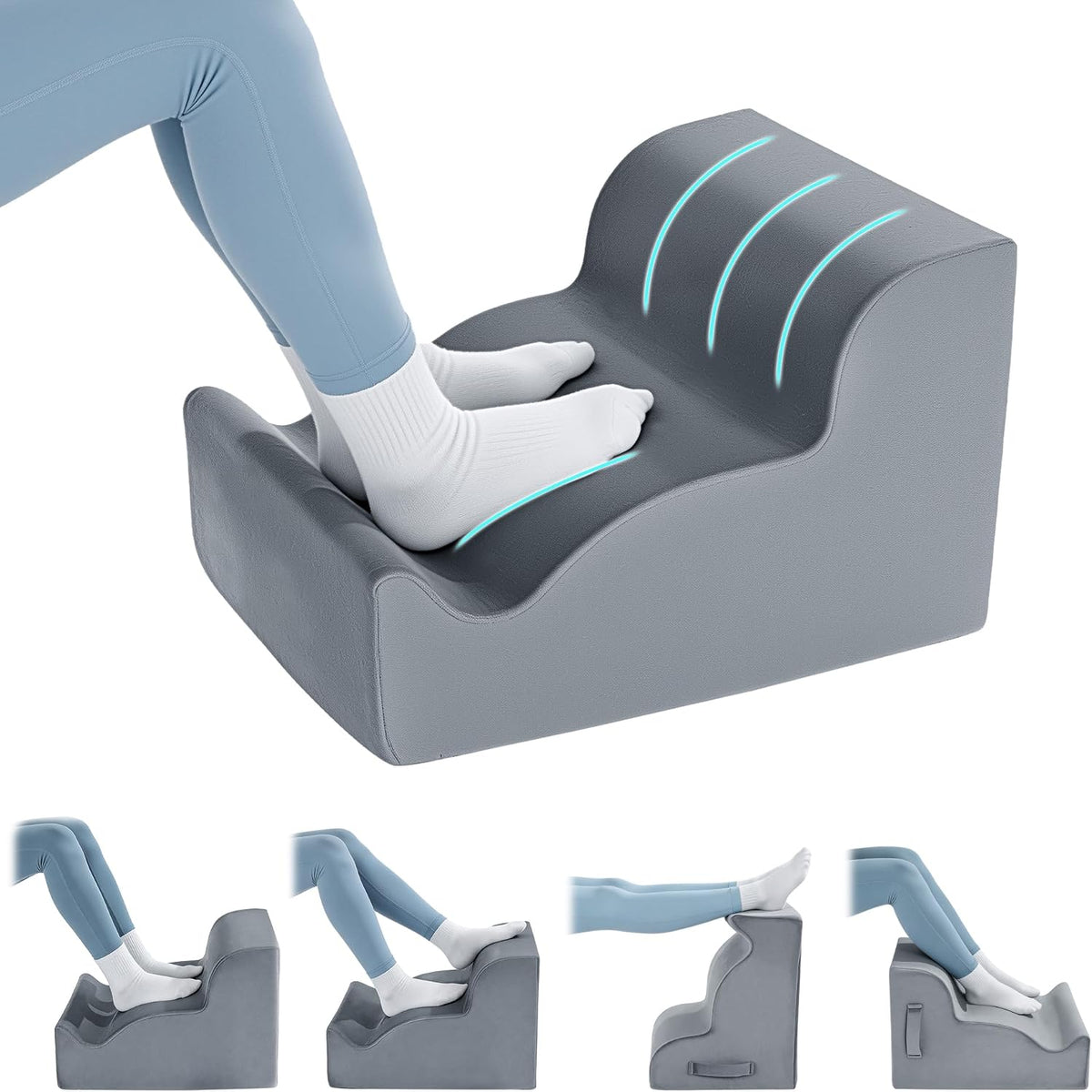 BALAPET Ergonomic Foot Rest Under Desk, Large Leg Rest for Desk with High Density Foam, Office Foot Stool for Chair, Multi-Use Leg Elevation Support Cushion for Work, Gaming, Sofa Relaxation(Gray)