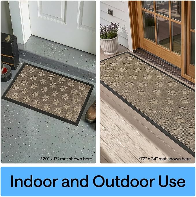 GORILLA GRIP 100% Waterproof All-Season WeatherMAX Doormat, US Designed Natural