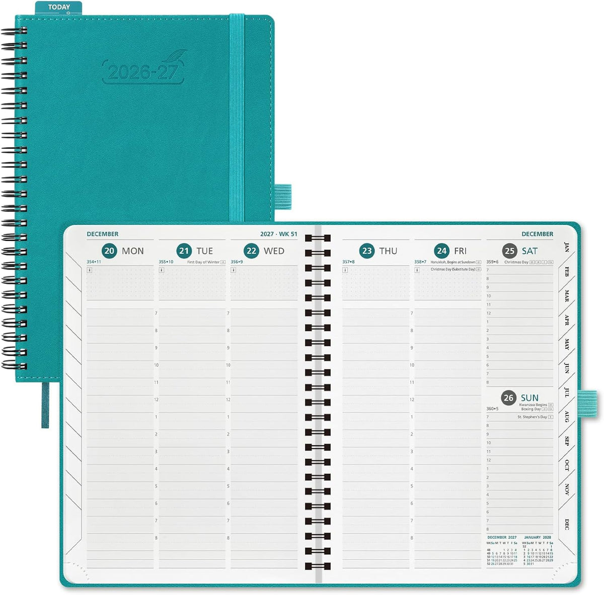 BEZEND Planner 2026-2027 Weekly and Monthly, Hourly Timeslot (8.5"x11")
