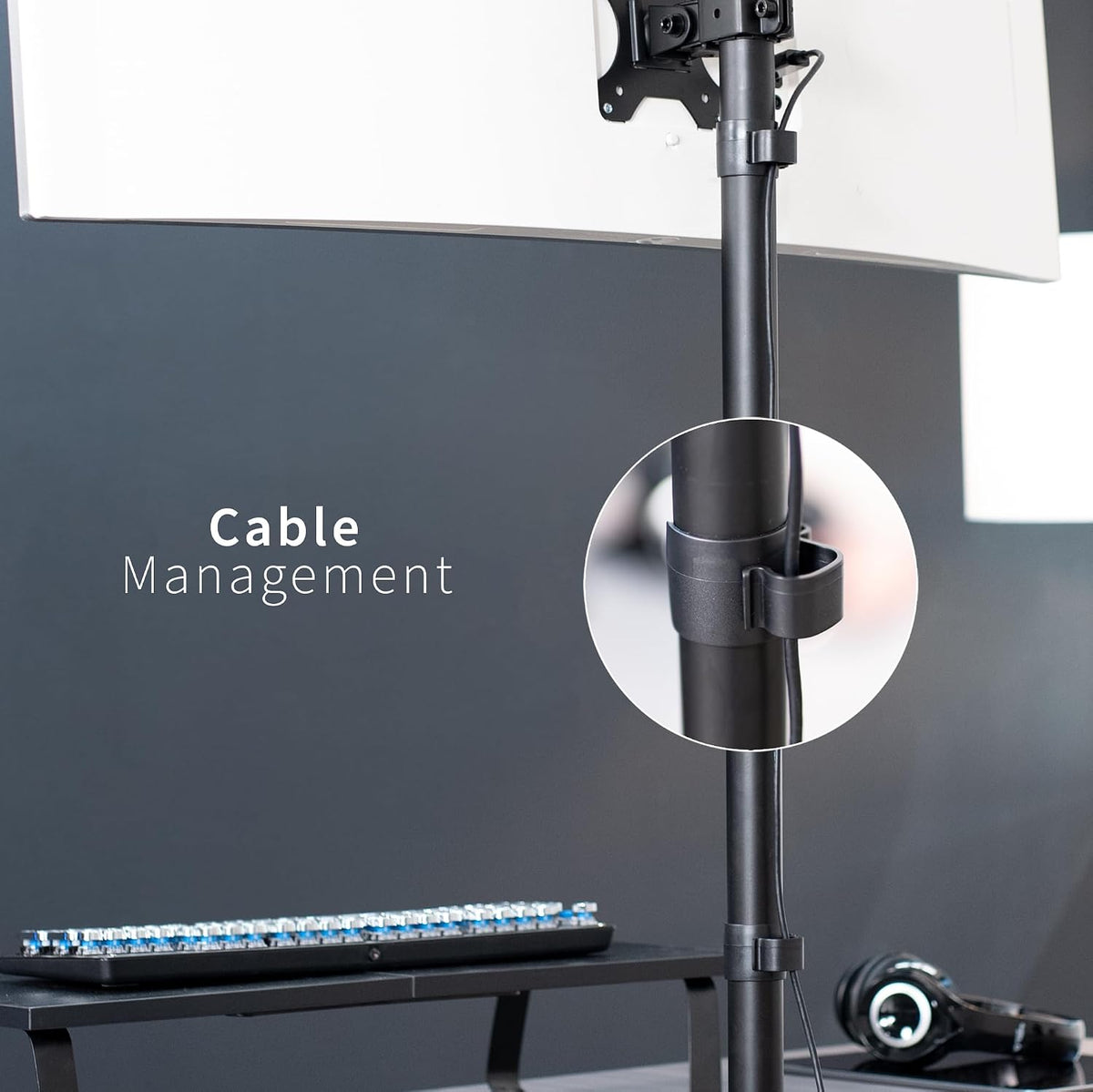 VIVO Single Monitor Desk Stand for 13 to 27 inch Screens, STAND-V011H