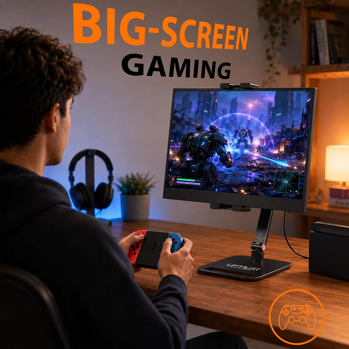 Urmust Dual Arm 18.5" Portable Monitor Stand with 360° Rotating D-M