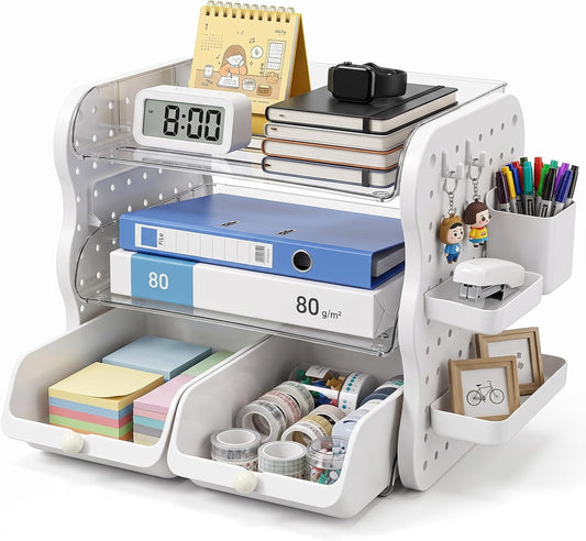 COMIX 3-Tier Paper Organizer Letter Tray, File Organizer for Desk, White