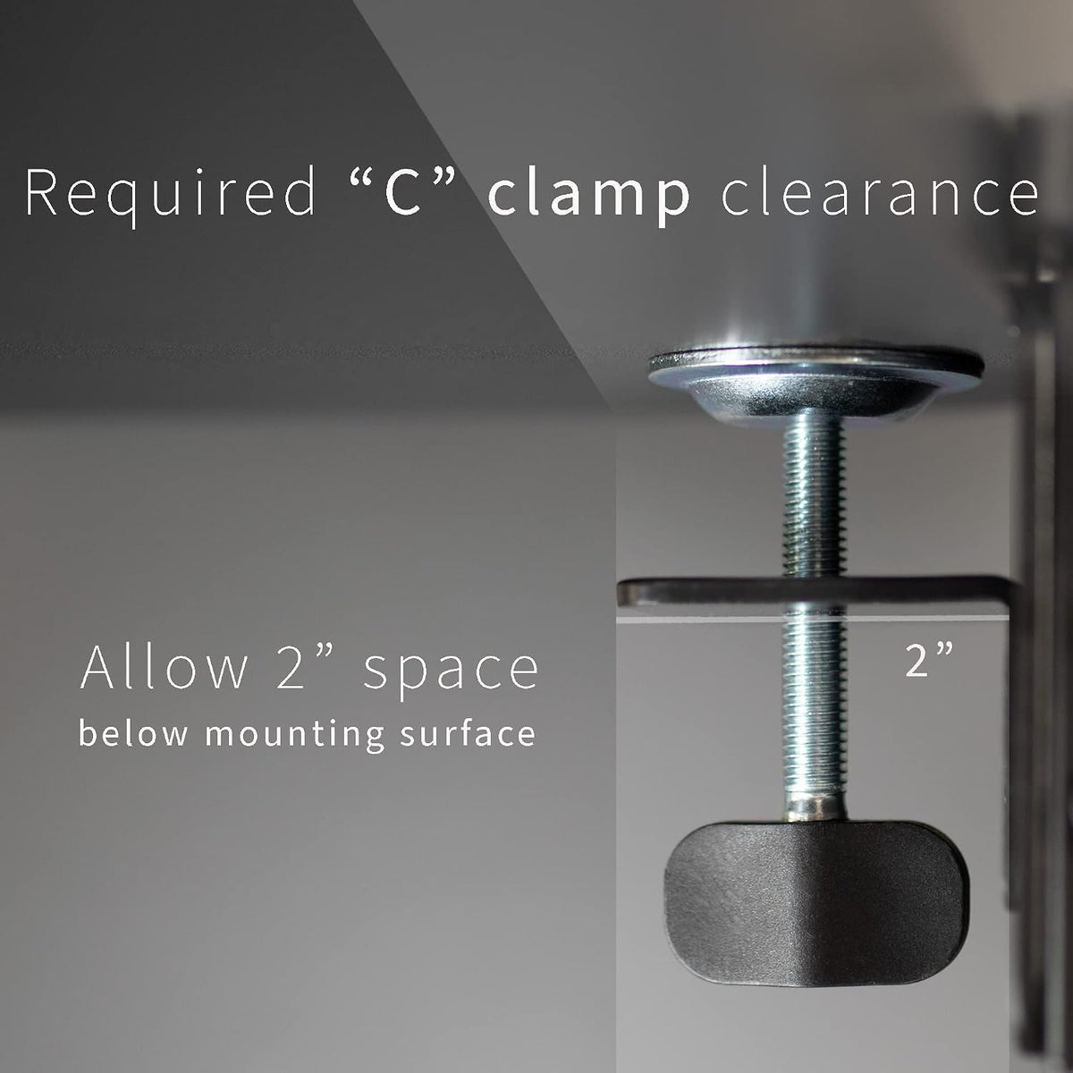 VIVO Black Clamp-on 24 x 12 inch Desk Extender, DESK-EXT24