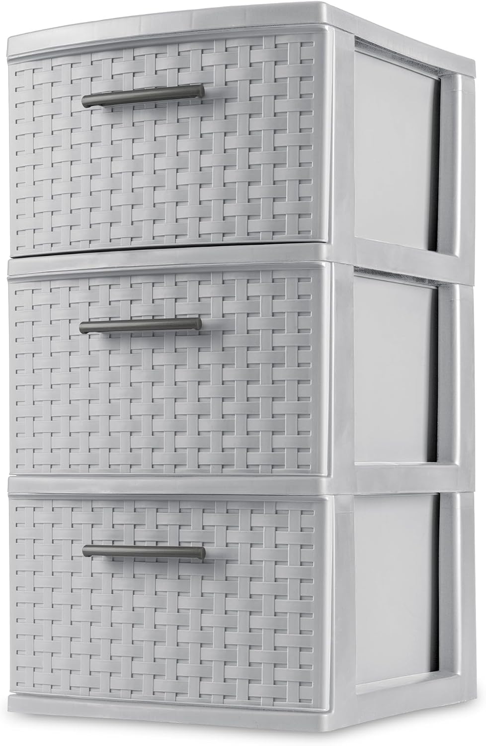 Sterilite 3-Drawer Weave Storage Tower Unit for Bedroom and Dresser, 8-Pack