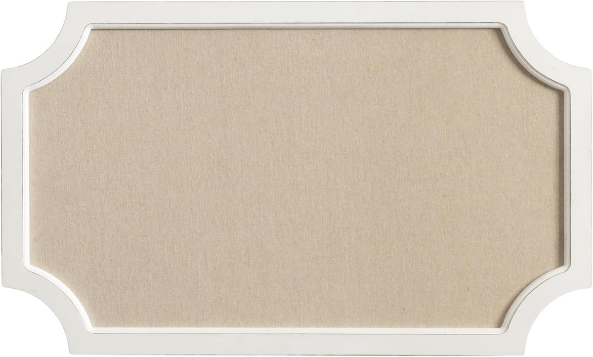 Hogan Framed Scalloped Decorative Wall Pinboard; White; 18 x 30; Rustic Modern Farmhouse Bulletin Board for Wall Organization and Decorative Displays