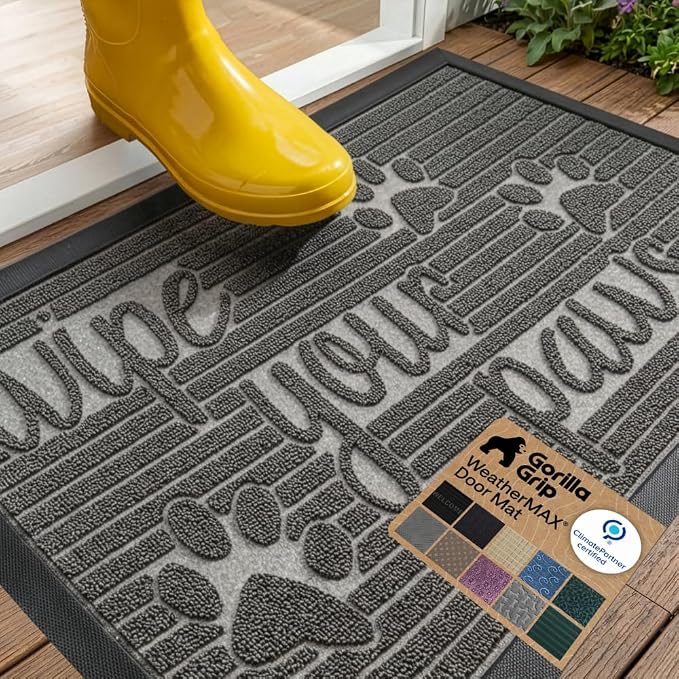 GORILLA GRIP 100% Waterproof All-Season WeatherMAX Doormat US Designed Natural