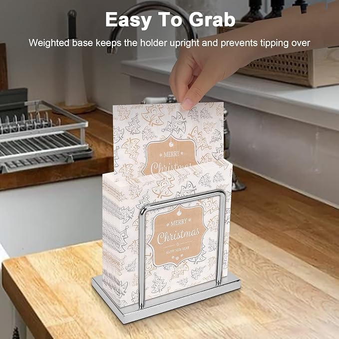 Livabber Napkin Holder, Metal Napkin Storage Modern Freestanding Tissue Paper