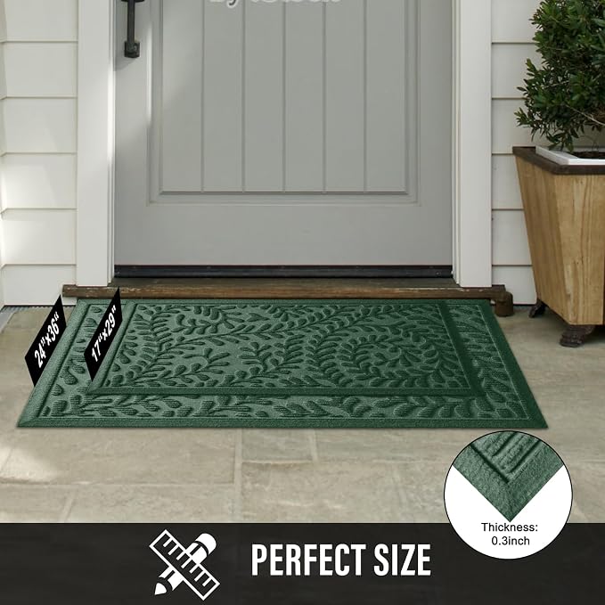 HIYARD Front Door Mat, Absorbent Dirt Trapping Welcome Door Mat Indoor Outdoor