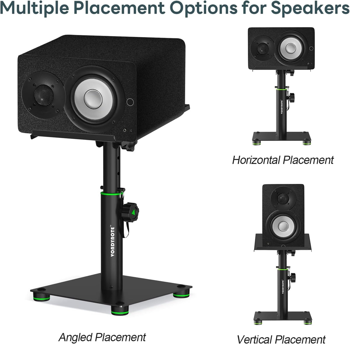 Vondynote Desk Studio Monitor Stands 11"-16" Monitor Speaker Stands 12°Tilt