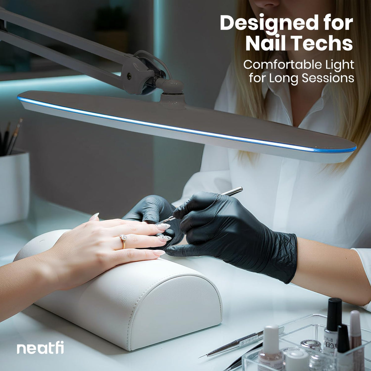 Neatfi LED Desk Lamp, 2200 Lumens, 24W, 23" Wide, Non-CCT (White)