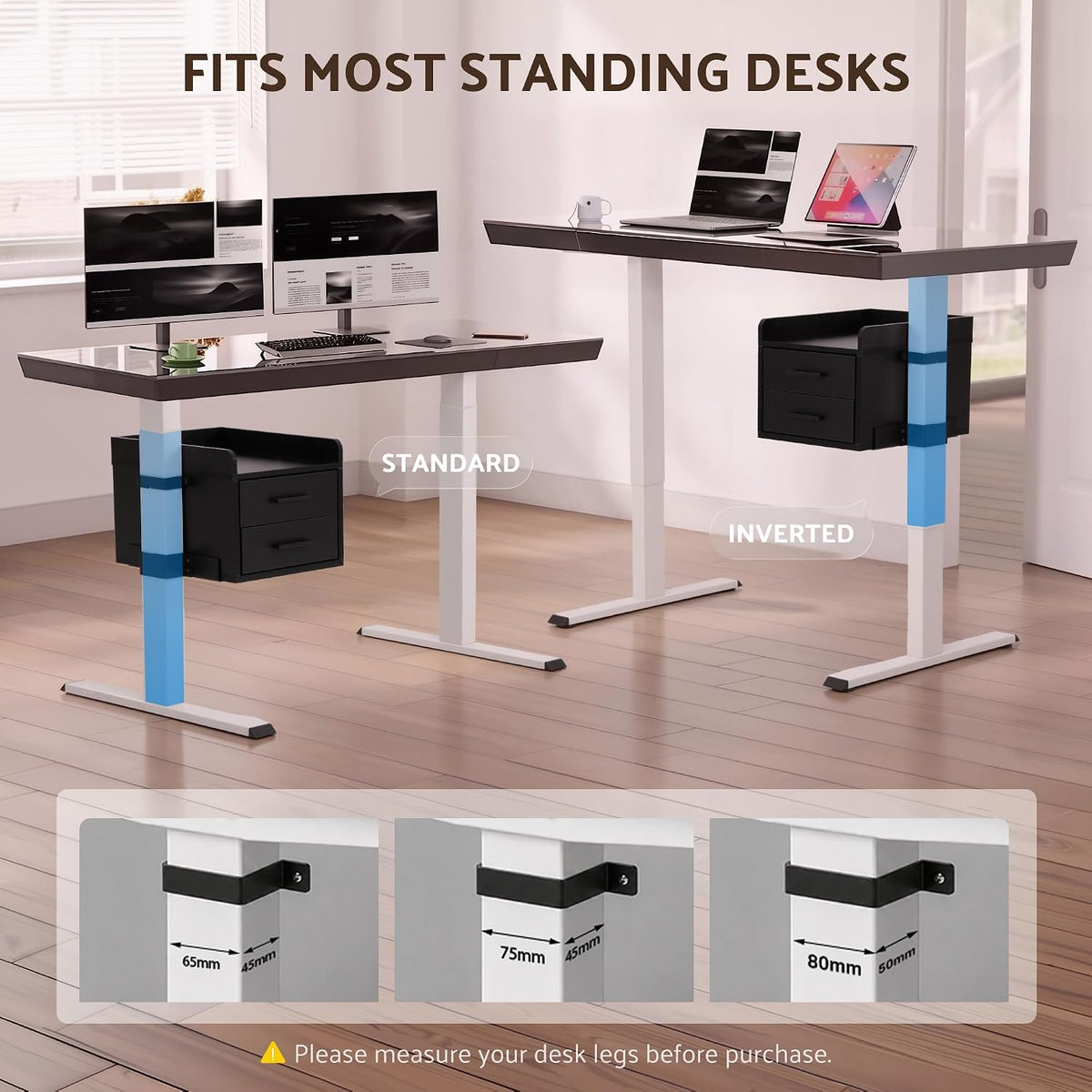 OUTFINE Clamp-On Under Desk Drawer, No-Drill Storage for Standing Desks