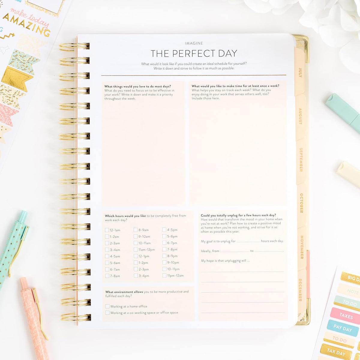 Passionate Penny Pincher Work Planner 2026-2027 | 12-Month Weekly Calendar (Start Monday) | Vertical Weekly Layout | Monthly Review | Budget & Goal Tracker | Customizable Routine & Goals Checklists