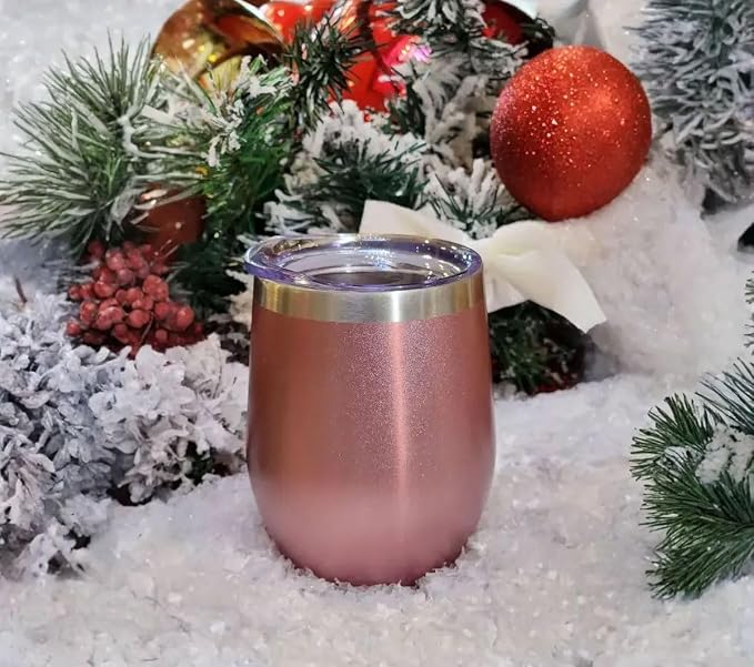 CHILLOUT LIFE 12 oz Stainless Steel Wine Tumblers 4 Pack